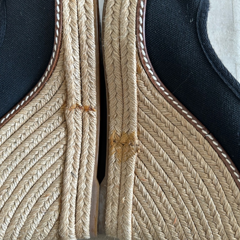 Tory Burch Jackie Canvas Bow Espadrille Wedge Pumps - Picture 14 of 16